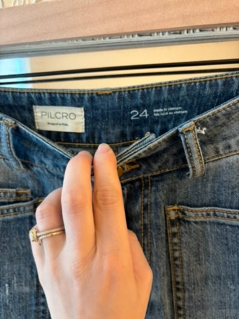 Pilcro Straight Distressed Jeans